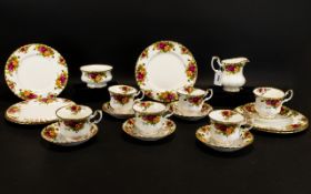 Royal Albert 'Old Country Roses' Part Tea Service to include 6 tea cups, 6 saucers,