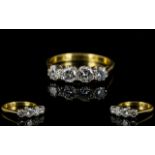 18ct Gold - Excellent Four Stone Diamond Ring - The Round Brilliant Cut Diamonds of Excellent
