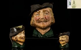 Royal Doulton Trio of Hand Painted Character Jugs (3) 1 Robin Hood large D6205 designer Harry