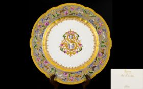 Sevres Fine Hand Painted and Stunning Quality Porcelain Cabinet Plate. c.1880's.