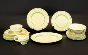 Clarice Cliff 'Newport Pottery' Part Teaset including side plates, sugar bowl, milk jug, dessert