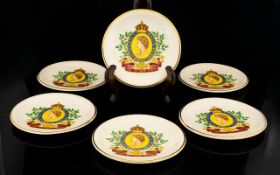 A Collection of 6 Round Dishes Marked Mal.Y.Pense with the back stamp of Corby June 1961.