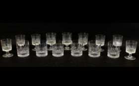 Whitefriars 'Harlow' Pattern Suite of Lead Crystal Glassware 15 pieces in total to include tumblers,