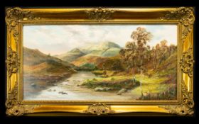 Prudence Turner - English Artist 1930 ' Panoramic View of Loch Eighe ' Scotland. Oil on Canvas.