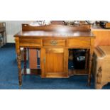 Mahogany Console Table - cupboard to centre, below a single drawer.