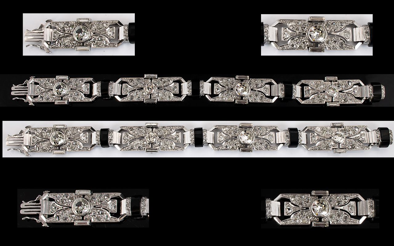 Art Deco Period Superb Quality Platinum Diamond Set Bracelet of stunning appearance.