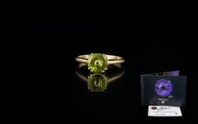 Glenn Lehrer 10ct Gold And Stone Set 'Torusring' Contemporary ring with spring green textured