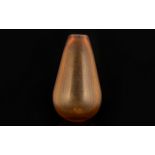 A Mid Century Art Glass Vase Large lobed form vase in hammered effect pale orange glass, height,