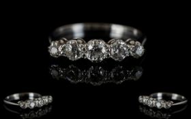 18ct White Gold 5 Stone Diamond Ring.