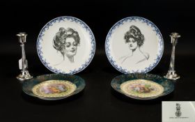 Royal Doulton A Rare Pair Of Gibson Girl Portrait Plates Each in good condition, post 1901,