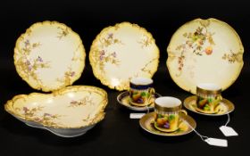 A Collection Of Limoges Hand Painted Ceramics Four items in total,