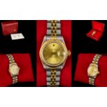 Rolex - Ladies Oyster Perpetual 18ct Gold & Steel Datejust Wrist Watch. Superlative Chronometer.