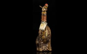 Casa Binicola Borghini Leather Donkey Decanter - complete with tags and contents. 13 inches high.