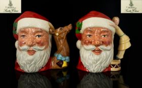 Royal Doulton Hand Painted Ltd Edition Santa Claus Character Jugs, 1/ Style One - Large Size,