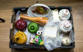 Collection of Porcelain Items to include decorative Onion, Beetroot & Apple Sauce Pots; 2 Carriage