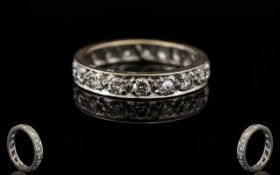 18ct White Gold Attractive Diamond Set - Full Eternity Ring.