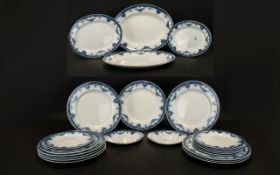 Sampson Hancock And Sons Belmont Pattern Opaque China Twenty five Piece Part Dinner Service Circa