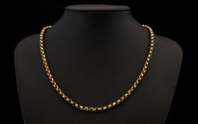 Antique Period Solid 9ct Gold Diamond Cut Belcher Chain. Circa 1890. Marked 9ct.