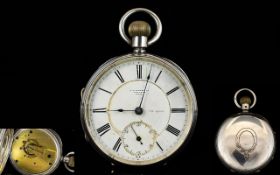 American Watch Co Waltham Watchmakers To The Queen Keyless Open Faced Pocket Watch Comprising white