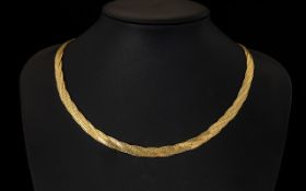 Ladies Nice Quality 9ct Gold Triple Weave Design Necklace of attractive appearance.