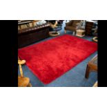 Large Twist Pile Rug - made in Belgium, brick red colourway, approx 10 x 5ft.