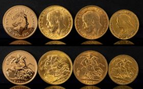 Gold Interest - A Collection of Three 22ct Gold Full Sovereigns & One 22ct Gold Half-Sovereign.
