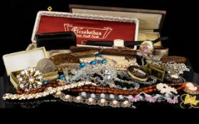 A Good Collection Of Vintage Costume Jewellery A varied lot to include several 1950's/60's paste