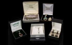A Collection Of Contemporary Boxed Costume Jewellery Items To include silver tone and faux amber