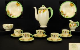 New Hall Hanley Staffordshire Coffee Set comprising coffee pot, milk jug,