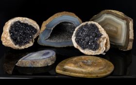 A Collection Of Geodes And Ammonites A varied collection of good sized specimens to include two