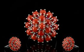 Natural Coral Cluster Ring,