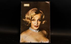 Marlene Dietrich Autograph - on tour programme circa 1975.