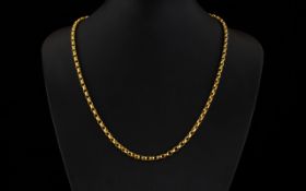 Gents of Ladies 9ct Gold Belcher Chain of Excellent Rich Colour. Full hallmark for 9.375.