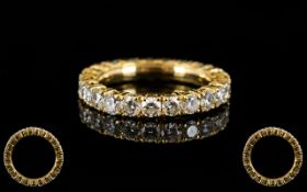 18ct Gold And Diamond Full Eternity Ring Estimated diamond weight 2.