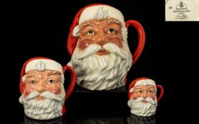 Royal Doulton Handpainted Trio of Character Jugs (3). 1. Santa Claus - Large Size D6704 - Style 4.