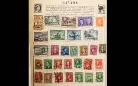 Stamp Interest - interesting green springback Britannia stamp album. Strong in Canada, China, Japan,