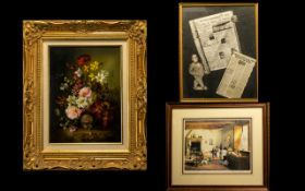 A Collection Of Framed Paintings And Limited Edition Prints To include framed print 'Nanna's