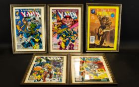 4 Marvel & Tekno Comics - 4 framed Marvel early 1990's original issues of collectable iconic comics