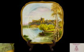 Royal Worcester - Signed and Hand Painted Cabinet Plate Made For Waring and Gillows,
