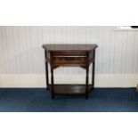 Charles II Style Side Table Oak table with single frieze drawer,