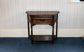 Charles II Style Side Table Oak table with single frieze drawer,