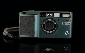 A RICOH R1 35MM Compact Point And Shoot Film Camera 24mm Macro Panorama. Olive Green Metallic