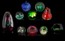 Good Collection of Handmade Glass Paperweights ten (10) in total, various designs and makers.