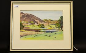 Phyllis Hibbert Framed Watercolour Titled Loughrigg Tarn Label to verso, signed to lower left,