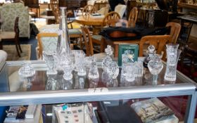 A Collection Of Decorative Cut Glass And Crystal Items Comprising Waterford Harp figure,