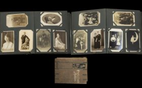 Early 20th Century Postcard Album Containing various greetings cards, valentines, novelty, tourist,