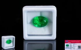 Natural Emerald Loose Gemstone With GGL Certificate/Report Stating The Emerald To Be 8.