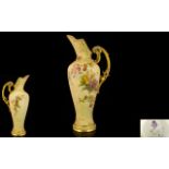 Royal Worcester Large & Impressive Handpainted Jug/Ewer - Large and impressive hand painted blush