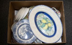 Mixed Lot Of Porcelain - Comprising, Weekend Ceramica Artistica Charger, Royal Stafford Saucers,