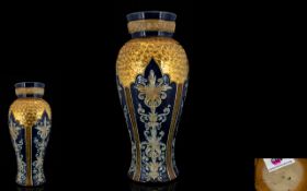 Royal Doulton - Art Nouveau Tall and Impressive Vase with Gilt Circle Technique,